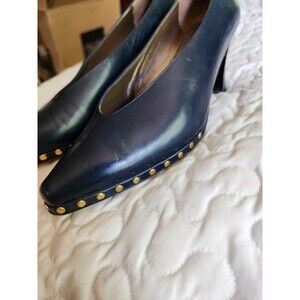 Prevata Italy Leather Women's Shoes Blue With Studs Size 8.5